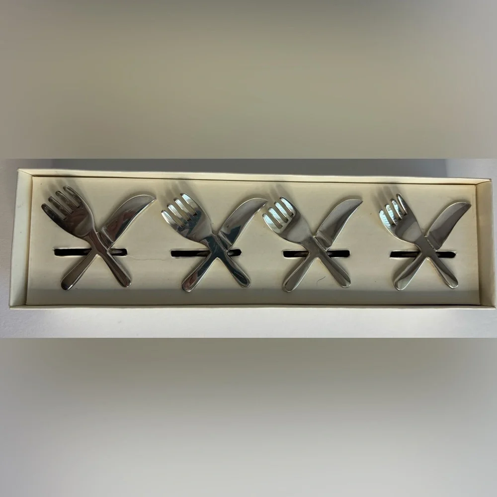 NAPKIN RINGS (PIER 1 FORK/KNIFE) (SET OF 4)